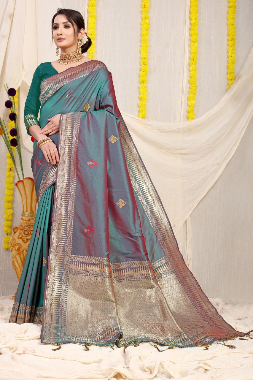 Taj Mahal Silk 4 Silk Gold Jari Party Wear Sarees Catalog